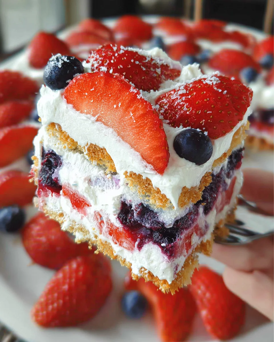 Summer Berry Jello Lasagna